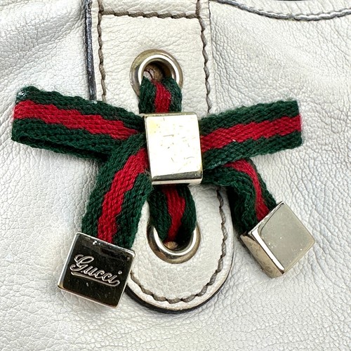 GUCCI Shoulder Bag Purse Sherry Line Princy Leather White Auth - Picture 5 of 24