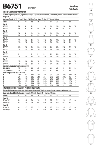 Butterick Very Easy SEWING PATTERN B6751 Misses & Petite Top 8-16 Or 16-24 - Picture 7 of 7