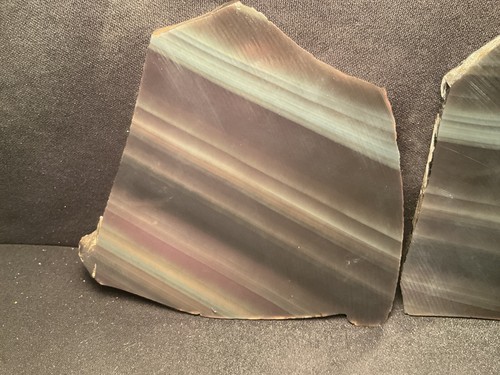 ~RW~ PREMIUM UNPOLISHED "RAINBOW OBSIDIAN" SLICES for KNAPPING or CABBING - Picture 2 of 3