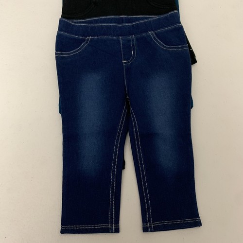 Menge 4 Jumping Bean All Day Play Jeggings 12 Monate schwarz blau Glitzer türkis - Bild 5 von 9