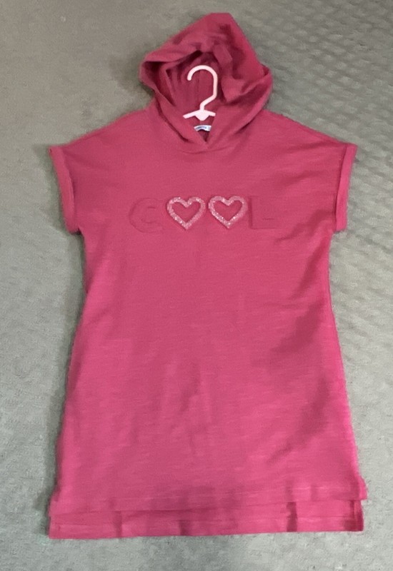 Mayoral Girls Pink Short sleeve Hooded Dress Size 8 128 cm New