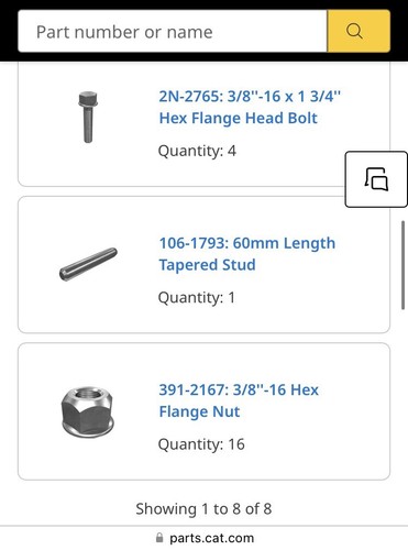 Caterpillar 607-1463 Exhaust Hardware Kit 281-8261 - Picture 22 of 22