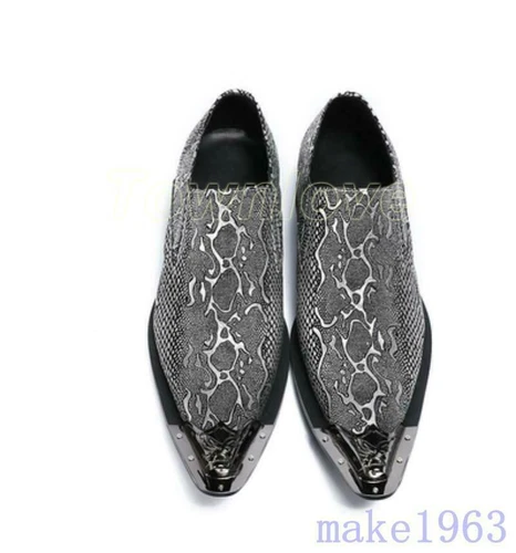 Herren Leder Formell Halbschuhe Schuhe Slipper Elegant Metall Spitz zulaufend Hochzeit Neu - Bild 10 von 13
