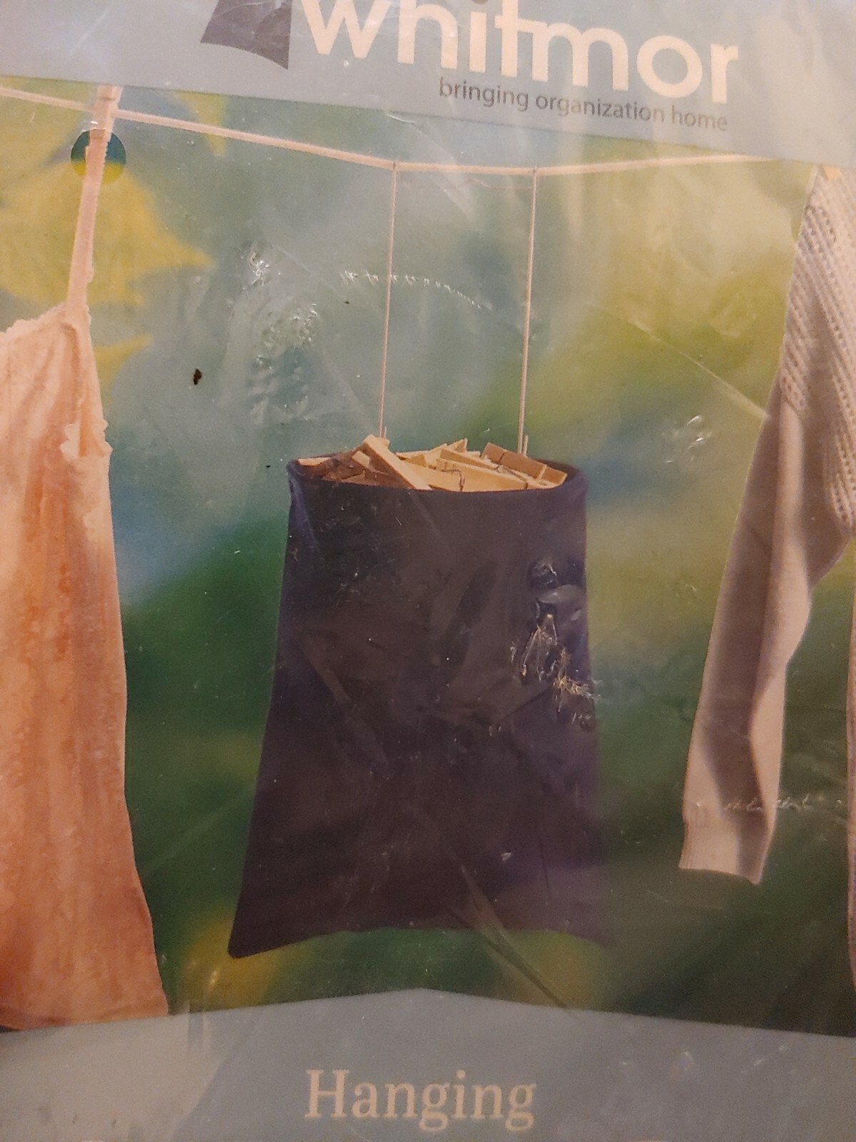 Hanging Clothespin Bag, Whitmor Brand, Holds 200 Clothes Pins, Laundry