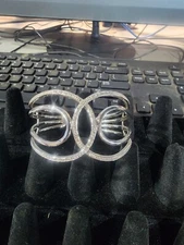 BR Sun Silver Tone Diamond Accent Rhodium Plated Cuff Bracelet Swirls