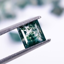 Natural Moss Agate Faceted Cut Square 6X6mm Worry Gemstone For Ring Making 1 Ct.