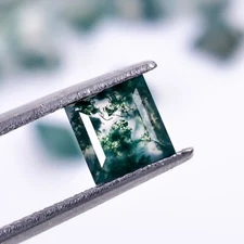 Natural Moss Agate Faceted Cut Square 6X6mm Worry Gemstone For Ring Making 1 Ct.
