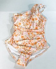Kona Sol One Shoulder Full Coverage One Piece Swimsuit Small Women New