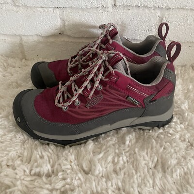 Keen Saltzman WP Low Outdoor Hiking Shoes Womens Size EUR Beet Red  Gray