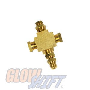 GlowShift 1/8-27 NPT Pressure Temperature Gauge Sensor Sender T-Fitting