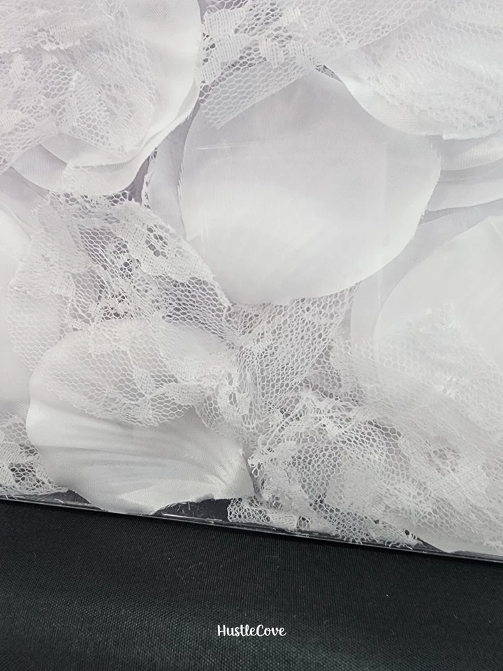 White Silk & Lace Rose Petals 300ct Wedding Flower Girl Party Special Occasion - Image 2 of 3