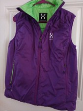 Haglofs Barrier Iii Insulated Vest Women's Medium Purple/lime Green Pertex Eco