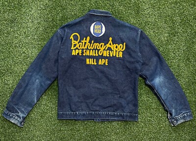 90s A Bathing Ape Denim Detroit Jacket old bape japan nigo | eBay