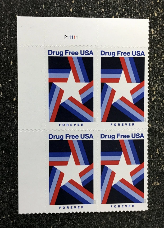 2020USA #5542 Forever Drug Free - Plate Block of 4 mint - Image 4 of 4