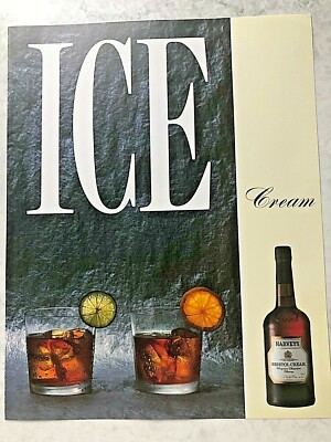1992 Werbung HARVEYS BRISTOL CREAM ORIGINAL SUPERIOR SHERRY SWEET SPAIN ICE 