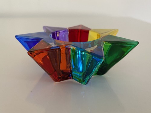 Murano Multi Coloured Zecchin Glass Tea light Hand Painted Italian Glass New - Picture 2 of 7