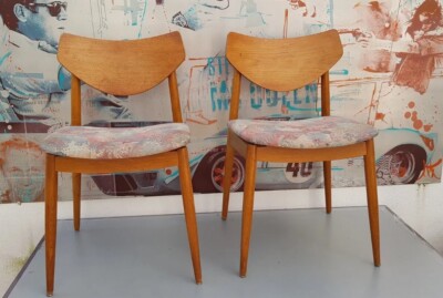 2 x Esszimmerstuhl BENZE dining chair deutsches Design der 60er Eiche