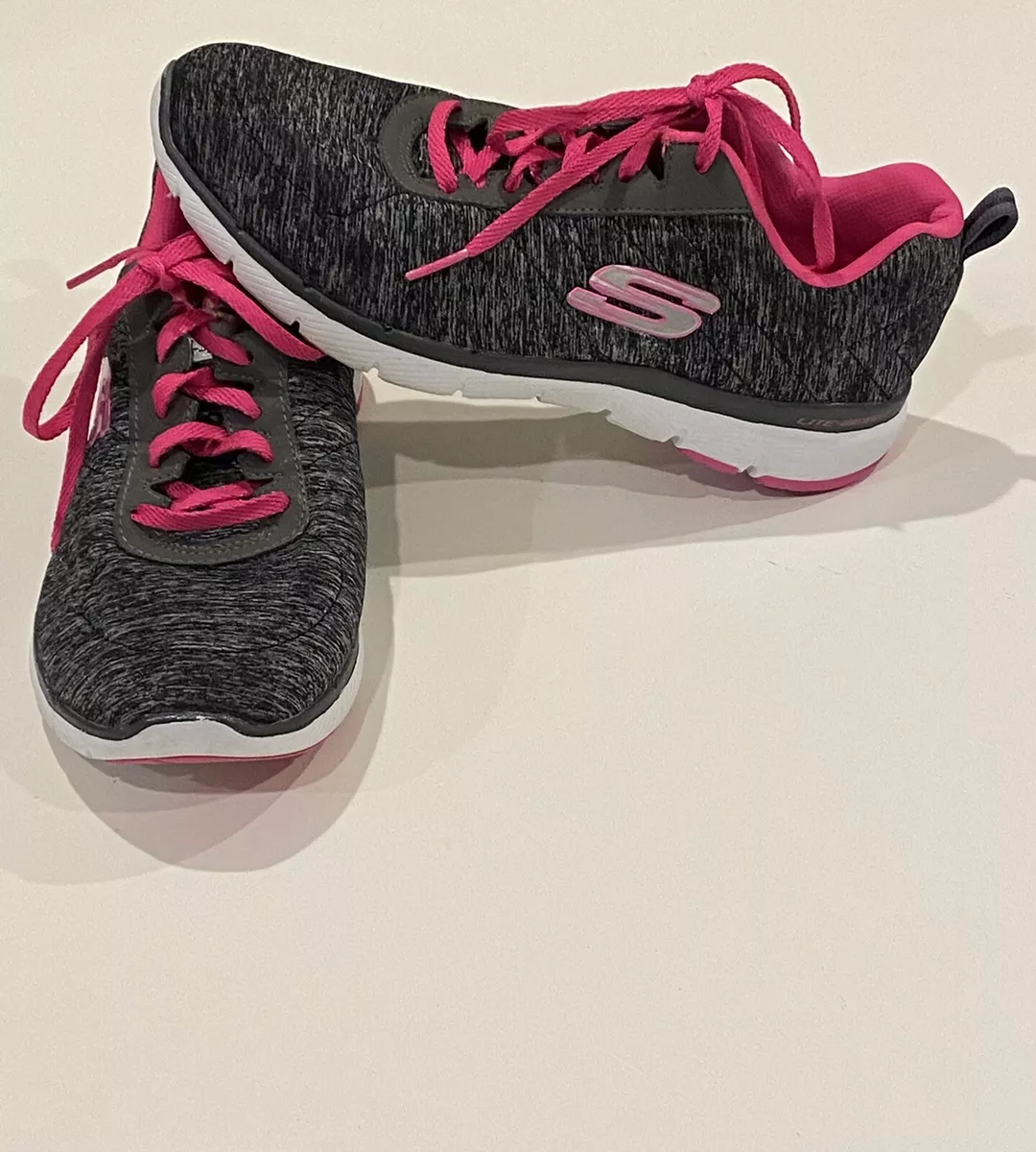 Skechers Air-Cooled Memory Foam Women's Size Black &amp; Pink | eBay