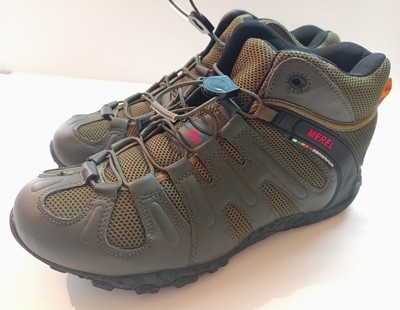 Merel Nak Continvvm Mens Hiking Boot Shoes Green Black High Top Mesh Size 8 New!