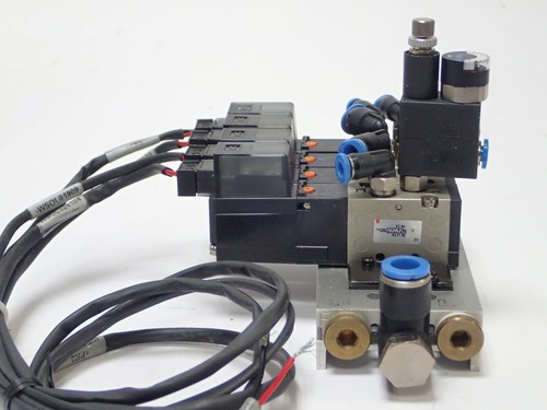 Colector de válvulas SMC con 4x VZ3123-5M0Z-M5 ELECTROVÁLVULAS, PRUEBA FESTO LRMA-M5-QS-4 - Imagen 8 de 8