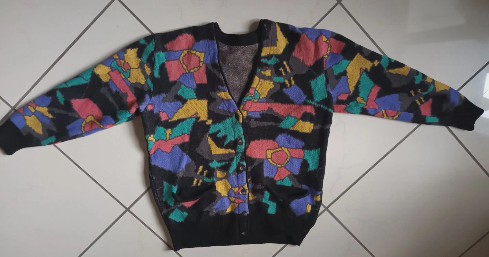 Vintage 80's 100% Wool Pure Wool Cardigan Pullover