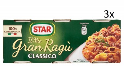 3x Il Mio Gran Ragù Star Classico tomatensauce sauce Pastasauce 3x100g in dosen
