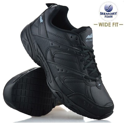 HERREN RUTSCHFEST MEMORY FOAM BREITE PASSFORM WALKING LAUFEN SPORT SCHNÜREN SNEAKER SCHUHE