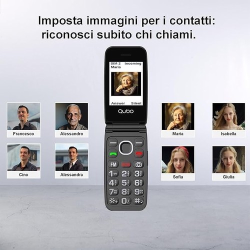 GSM Telefono Cellulare per Anziani Flip Telefoni Cellulari Tasti Grandi Volume - Foto 6 di 12