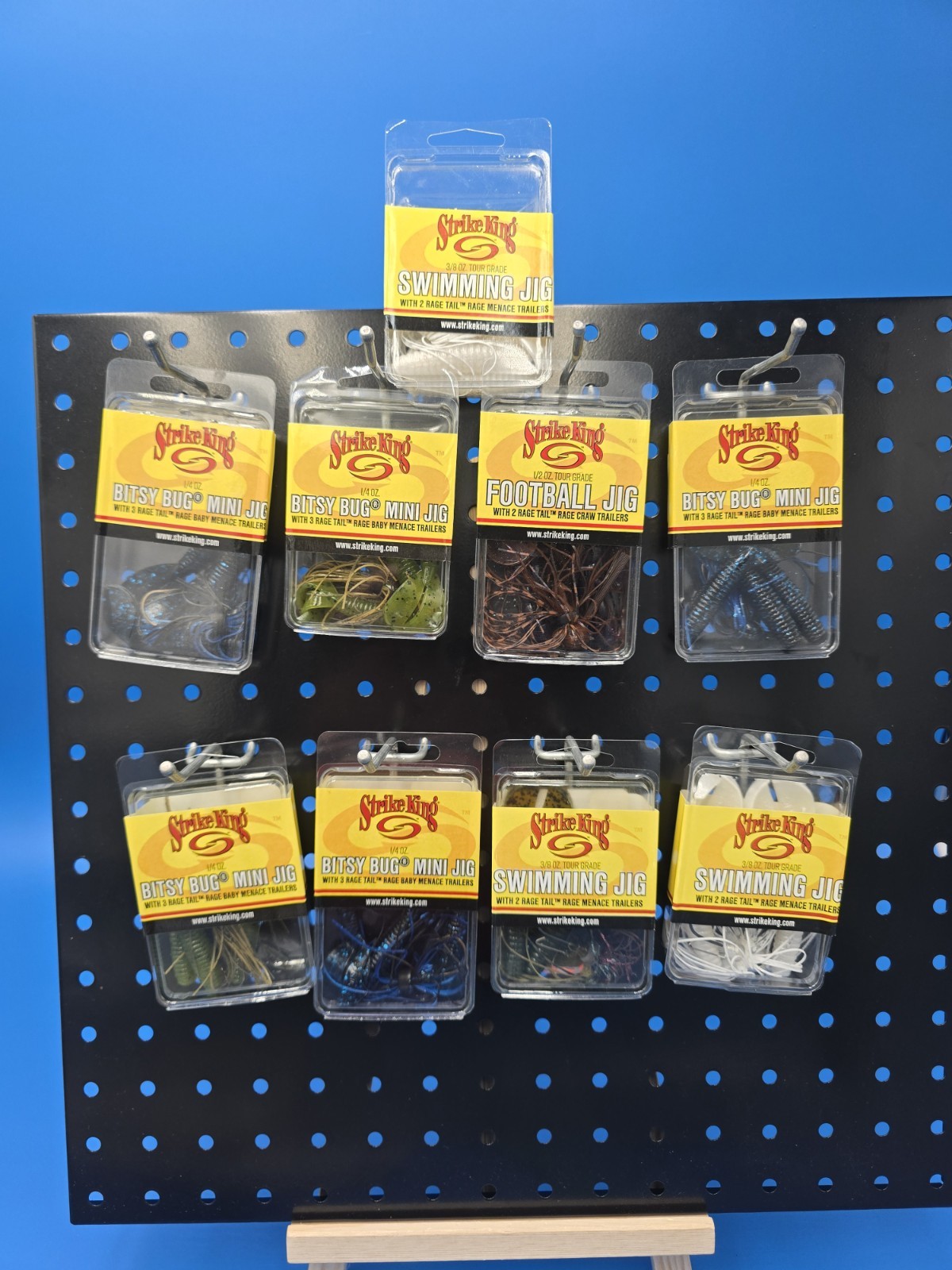 Strike King Jig Lot Of 9 Swimming Jig, Bitsy Bug, Football Jig - Image 1