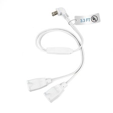3FT Extension Cord Splitter- 2 Way Outlet Splitter Extension Cords 2 Prong wi...