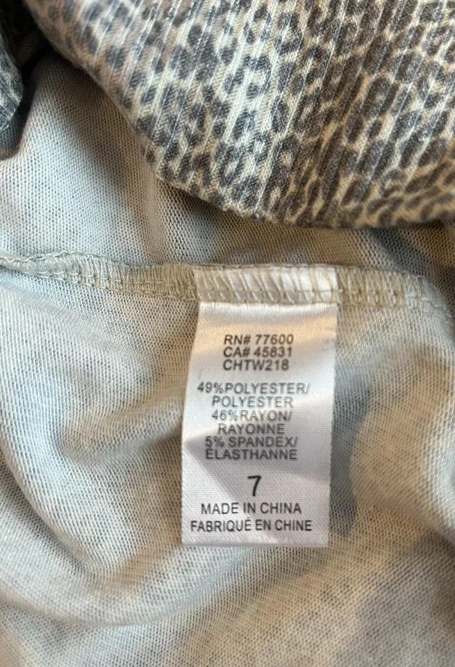 Acogedor top tejido manga larga recortado estampado animal marca Chaser niñas talla 7 Foto 2 de 4