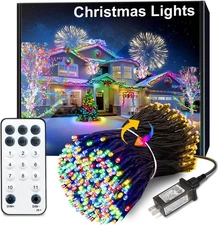 115FT 300 LED Outdoor Christmas String Lights with Remote, Color Changing