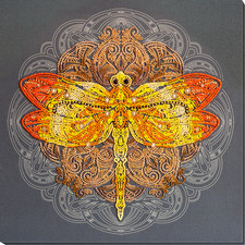 Yellow Dragonfly Bead Embroidery Kit DIY Handmade Beading Craft Set Gift