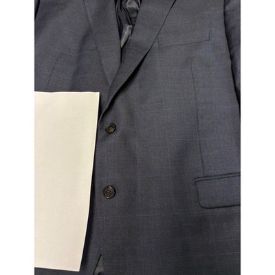 Lauren Ralph Lauren Mens 48R Wool Suit Jacket Navy Blue Windowpane
