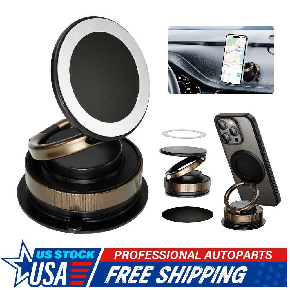 360° Adjustable Magnetic Vacuum Suction Cup Car Phone Holder Mount for MagSafe