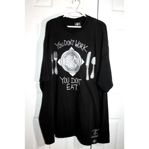 Algierz Vintage Black You Don't Work You Don't Eat Tee sz 5XL