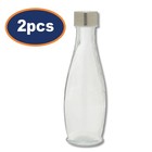 2pcs 550ml Glass Bottle Juice Beverage Storage Infusion Drinks Tapered Screw Lid