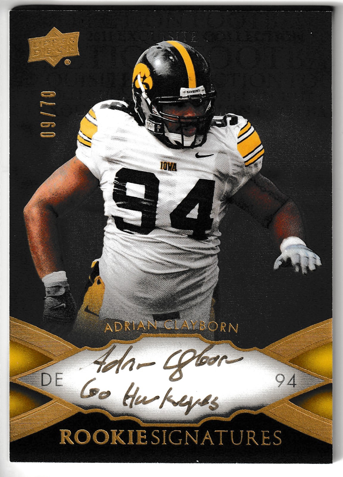 Adrian Clayborn UD Exquisite Collection #96 Signature