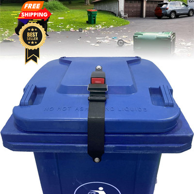 KOMOHOM Bear Proof Trash Can Lid Lock, Raccoon Garbage 1 PCS Black
