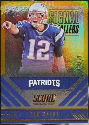 2016 Score - Signal Callers Jumbo Gold #15 Tom Brady /99 Football EX