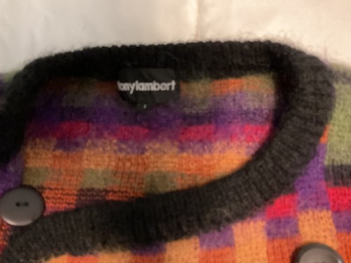 Vintage Tony Lambert Wollpullover Damen Large Kariert Grob Retro - Bild 8 von 9
