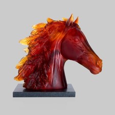 Daum “Amber Horse Head” Sculpture Limited Edition of 500  SKU: 05696