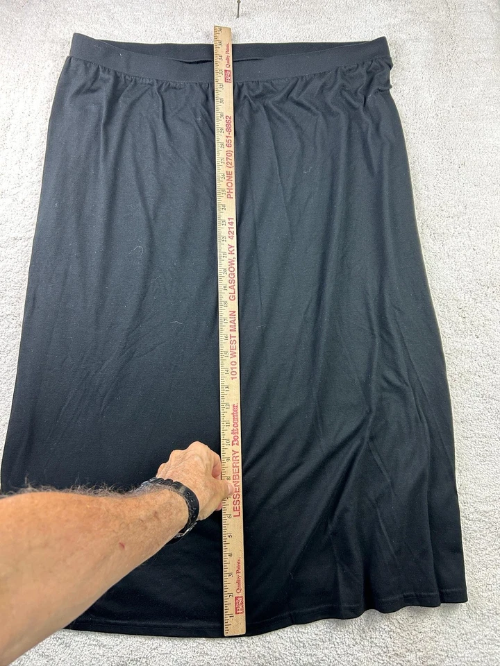 Falda Gloria Desteñida Para Mujer 3X 22W 24W Negra Tirar Hasta la Rodilla Informal Cómoda Foto 4 de 4