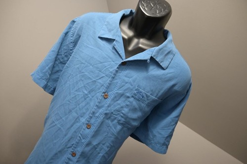 Tommy Bahama Hawaiian Shirt Silk Polyester Island Zone Blue Mens Size XL - Picture 5 of 12