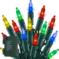 Battery Operated Christmas Lights, 50 LED 16FT 1 Pack, Multicolor