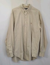 Ralph Lauren Oxford Mens Shirt L Blue PinStripe Flesh Pony Classic Fit 16 1/2-35