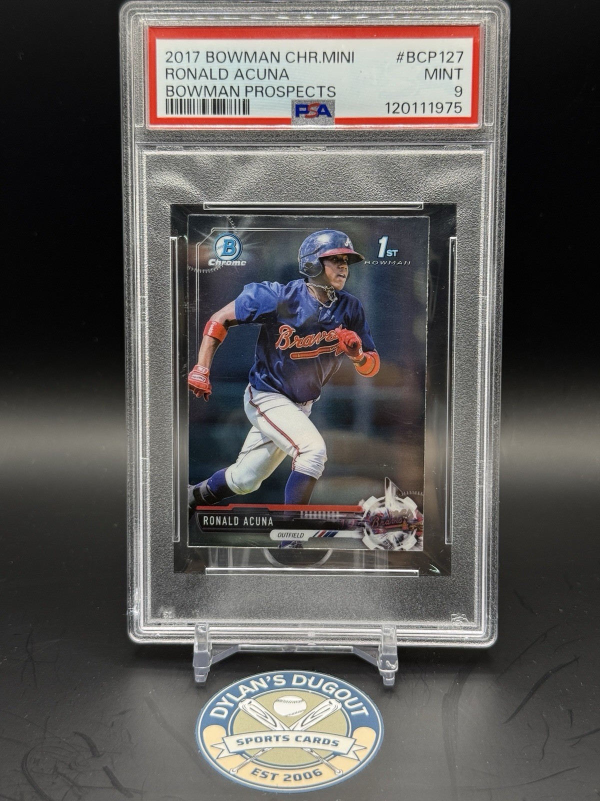2017 Bowman - Chrome Prospects Mini Ronald Acuna Jr. #BCP127 (RC) PSA 9 view 1