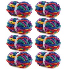 HOMBYS Super Bulky Giant Chunky Yarn for Crocheting and Hand RainBow