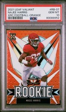 🏈 Najee HARRIS RC *SP /99 Orange* PSA 10 2021 Leaf Valiant #RB-07 POP 4 🔥 Gem