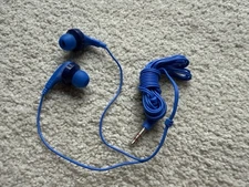 Royal Blue Wired Earbuds Earphones Wire Ear Pads Padded NEW In Ear Earbud